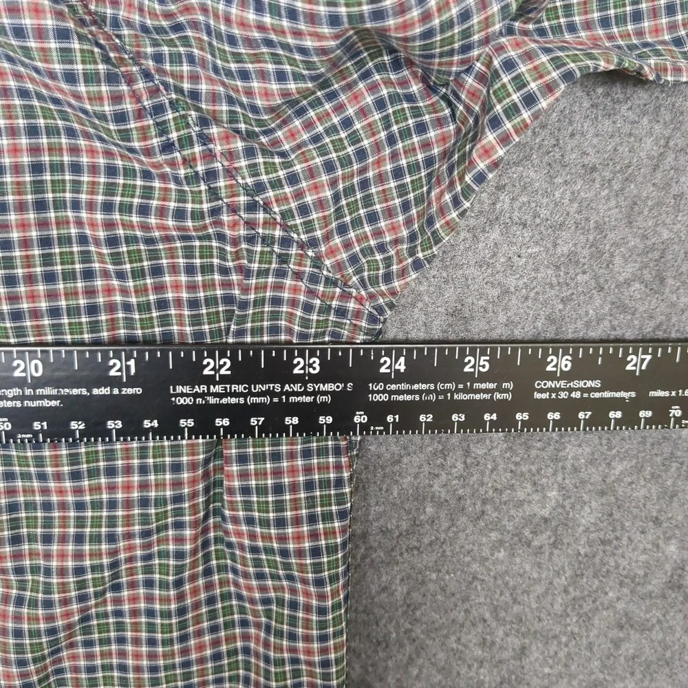 Old Navy Men's Plaid Long Sleeve Button Down Shirt‎ Large Made in Indonesia